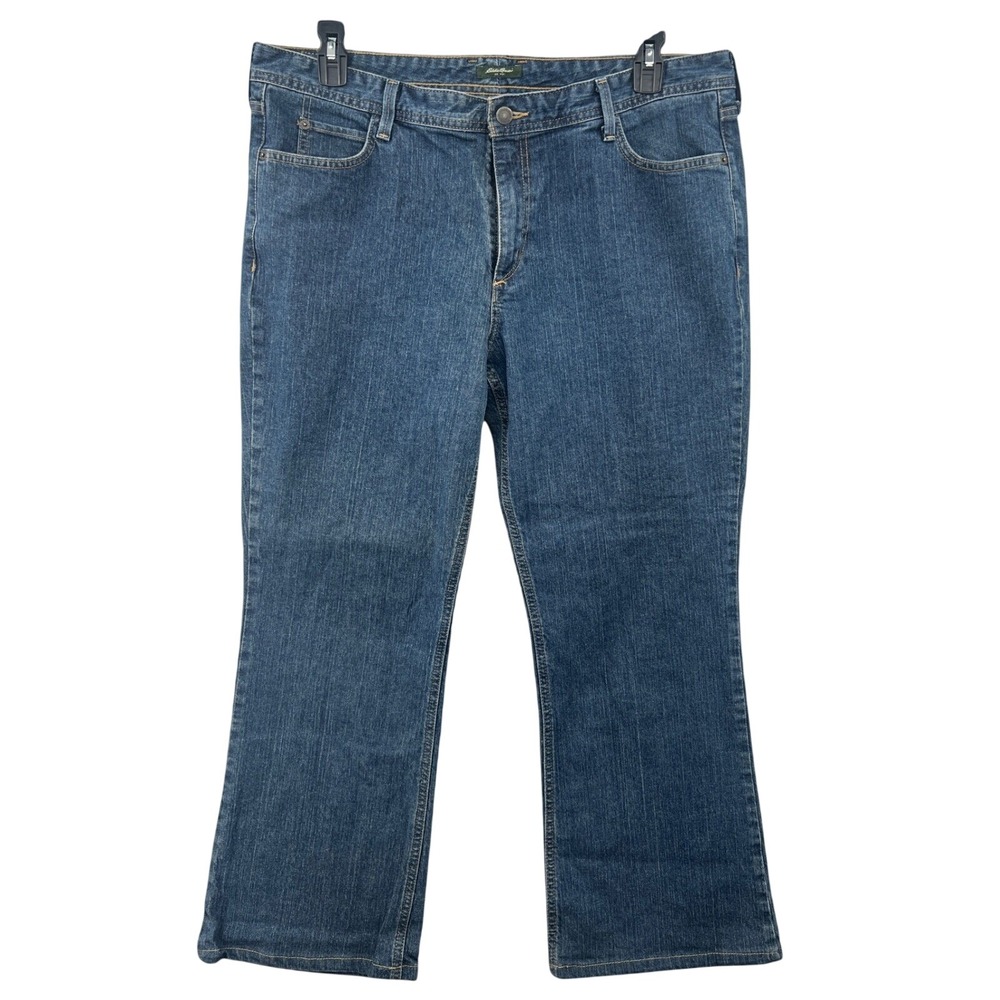 Eddie Bauer Classic Fit Bootcut Jeans Size 18 Blue Stretch Denim Casual Everyday